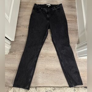 A&F 90s slim straight, high-rise, curve love jeans, size 16/33 long